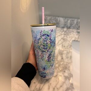 Lilly Pulizter Insulated Tumbler with Straw